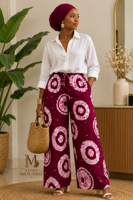 Pantalon Palazzo en Wax – Édition Limitée