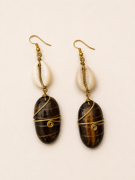 Boucles d’oreilles Nalaï – Cauri & Pierre Naturelle