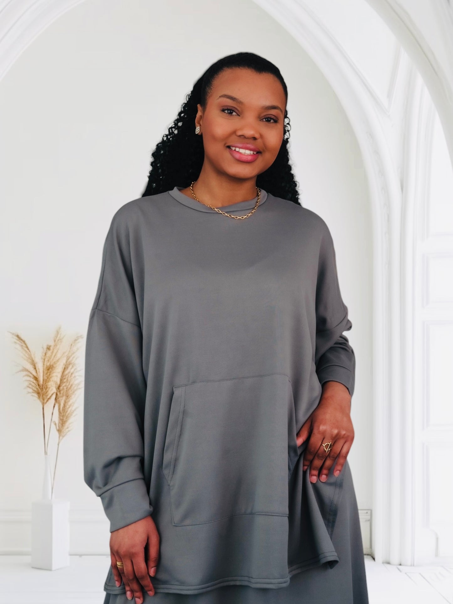 Ensemble jupe longue et haut en tissus sweat (jusqu’à 1m80)