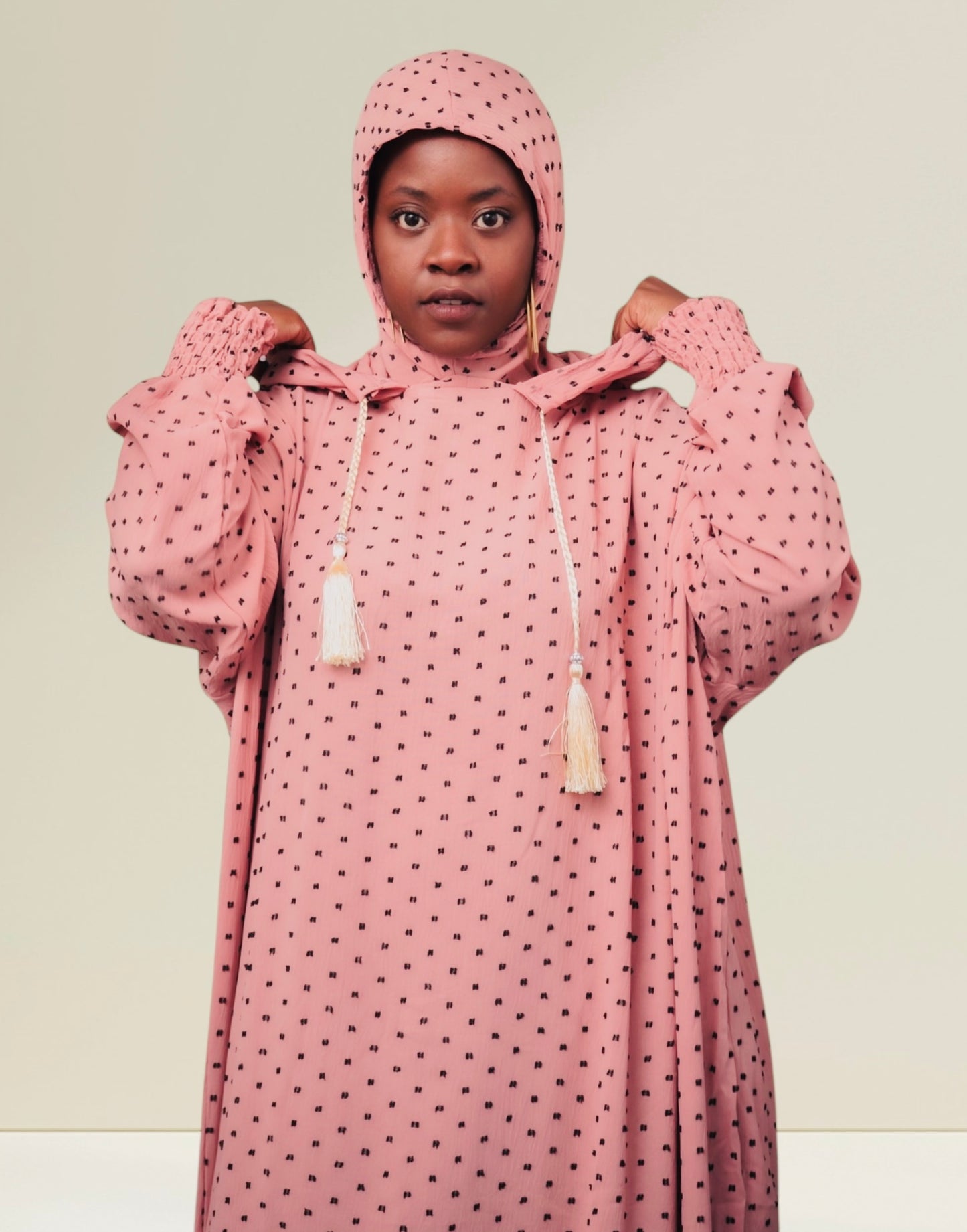 Robe ample double capuche