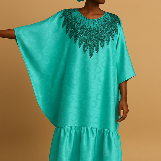 Robe/abaya longue fluide élégante – Coupe ample & broderie raffinée (plusieurs coloris)