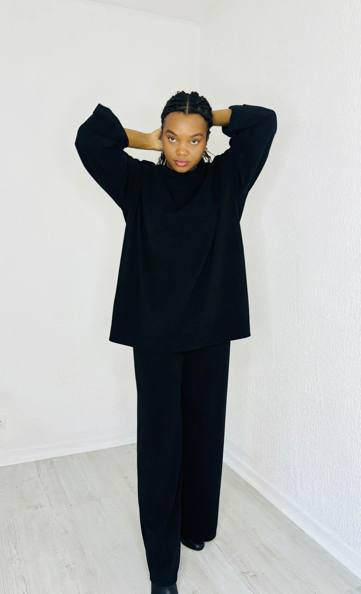 Ensemble pantalon et haut oversize en velours côtelé
