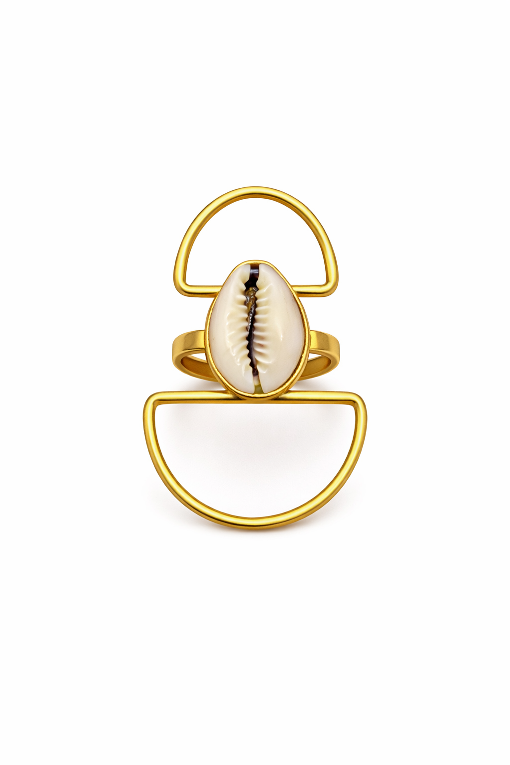 Bague Naya – Cauri & Géométrie bijoux ethnique