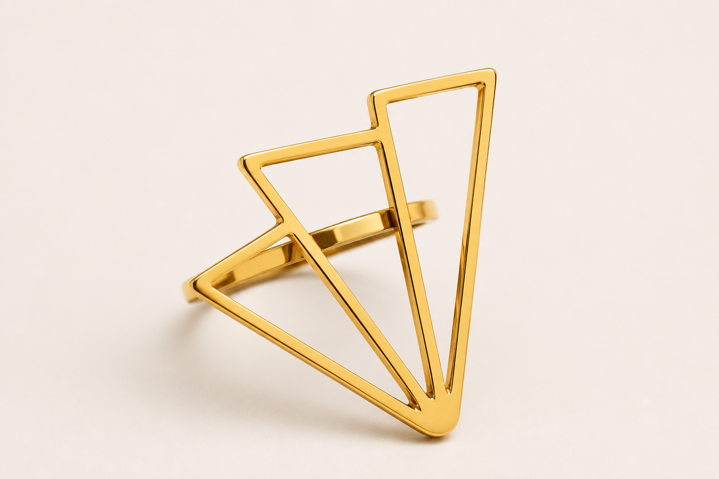 Bague Géométrique Dorée – Maison Mousso