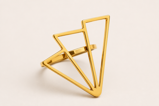 Bague Géométrique Dorée – Maison Mousso