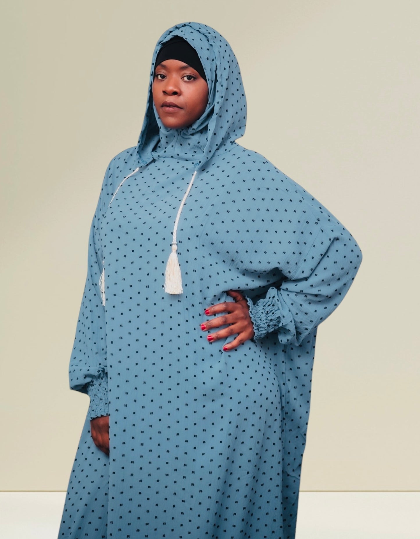 Robe ample double capuche
