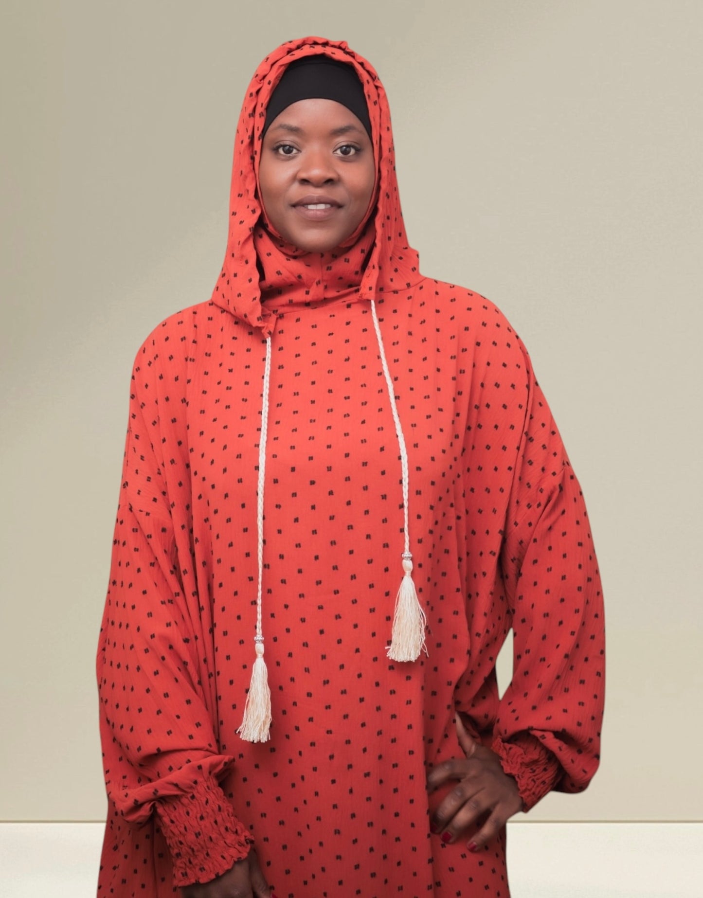 Robe ample double capuche
