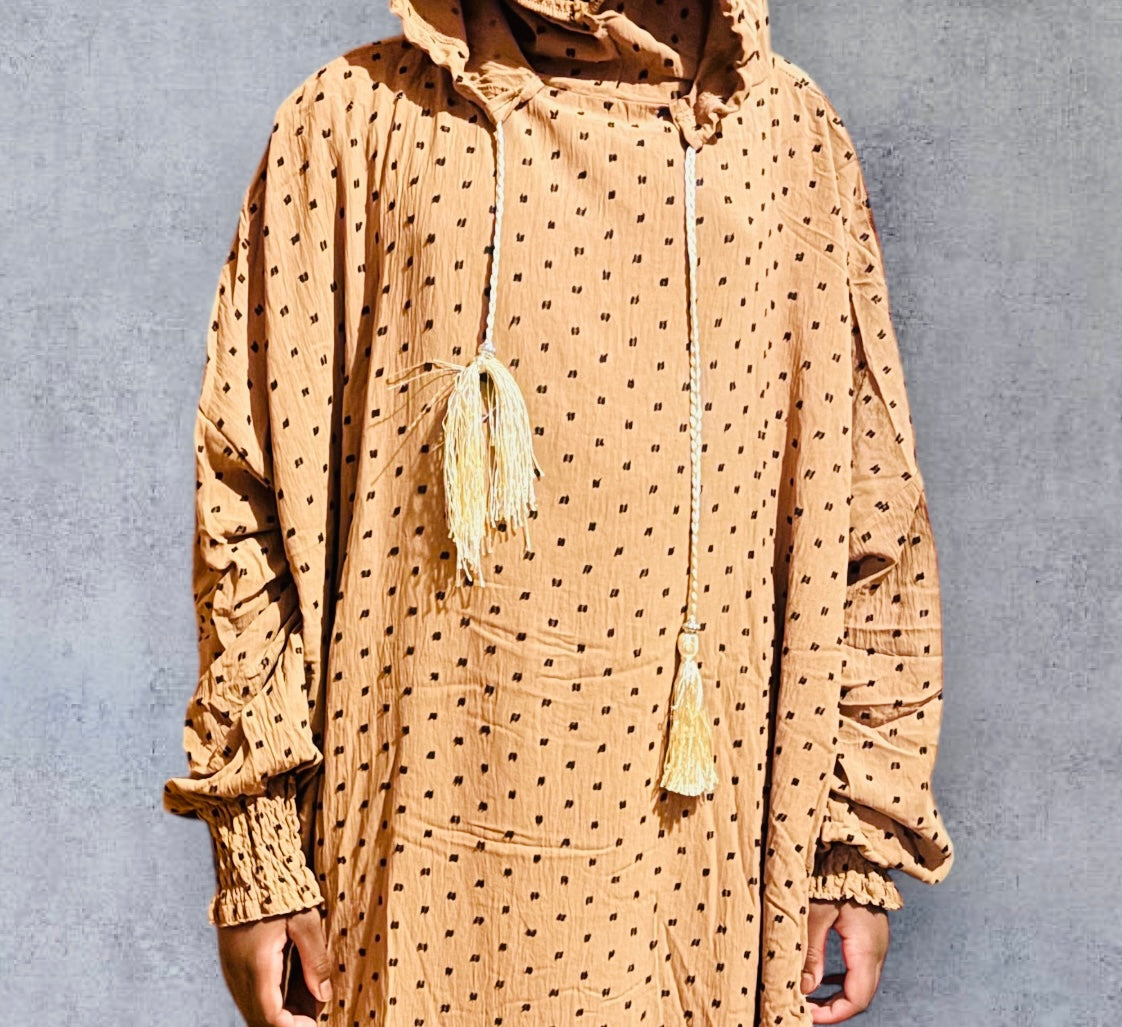 Robe ample double capuche