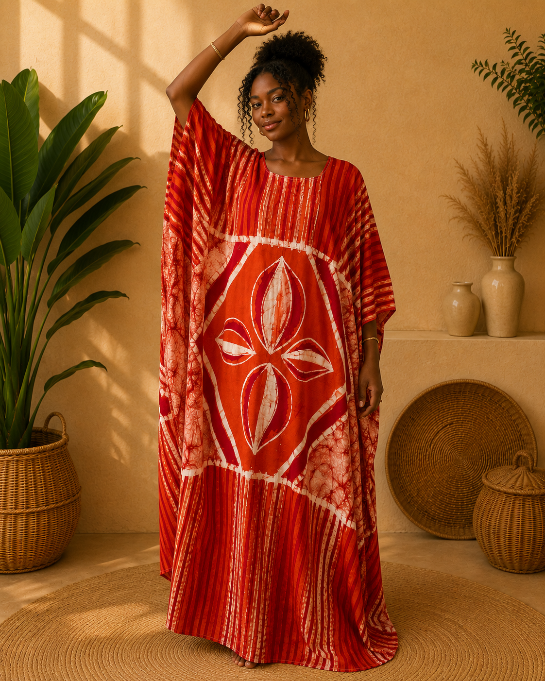Robe longue Batik – 100 % coton