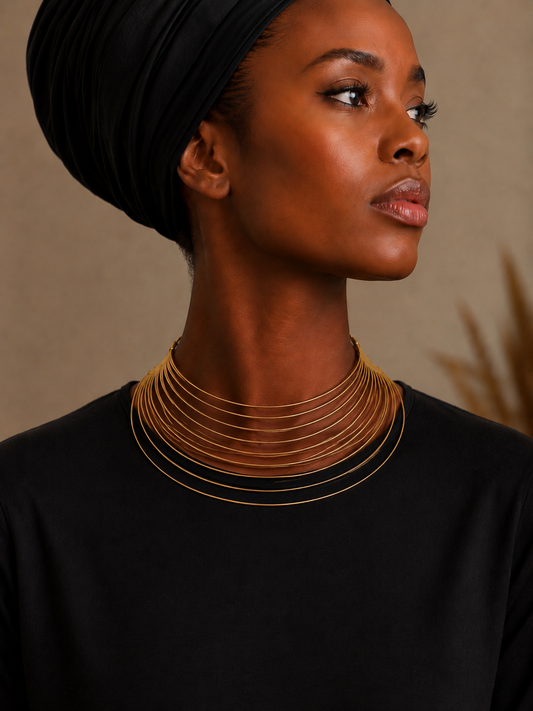 Ras de cou Noura – Laiton doré