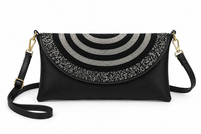 Pochette Nisaï – sac masaï en perles brodées à la main et simili cuir de qualité | Maison Mousso