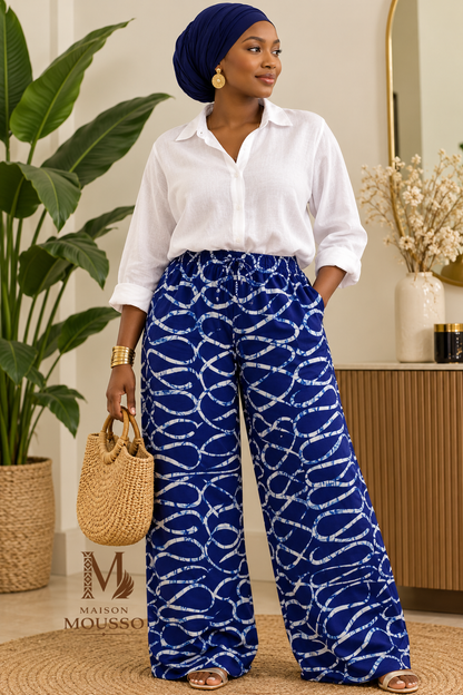 Pantalon Palazzo en Wax – Édition Limitée