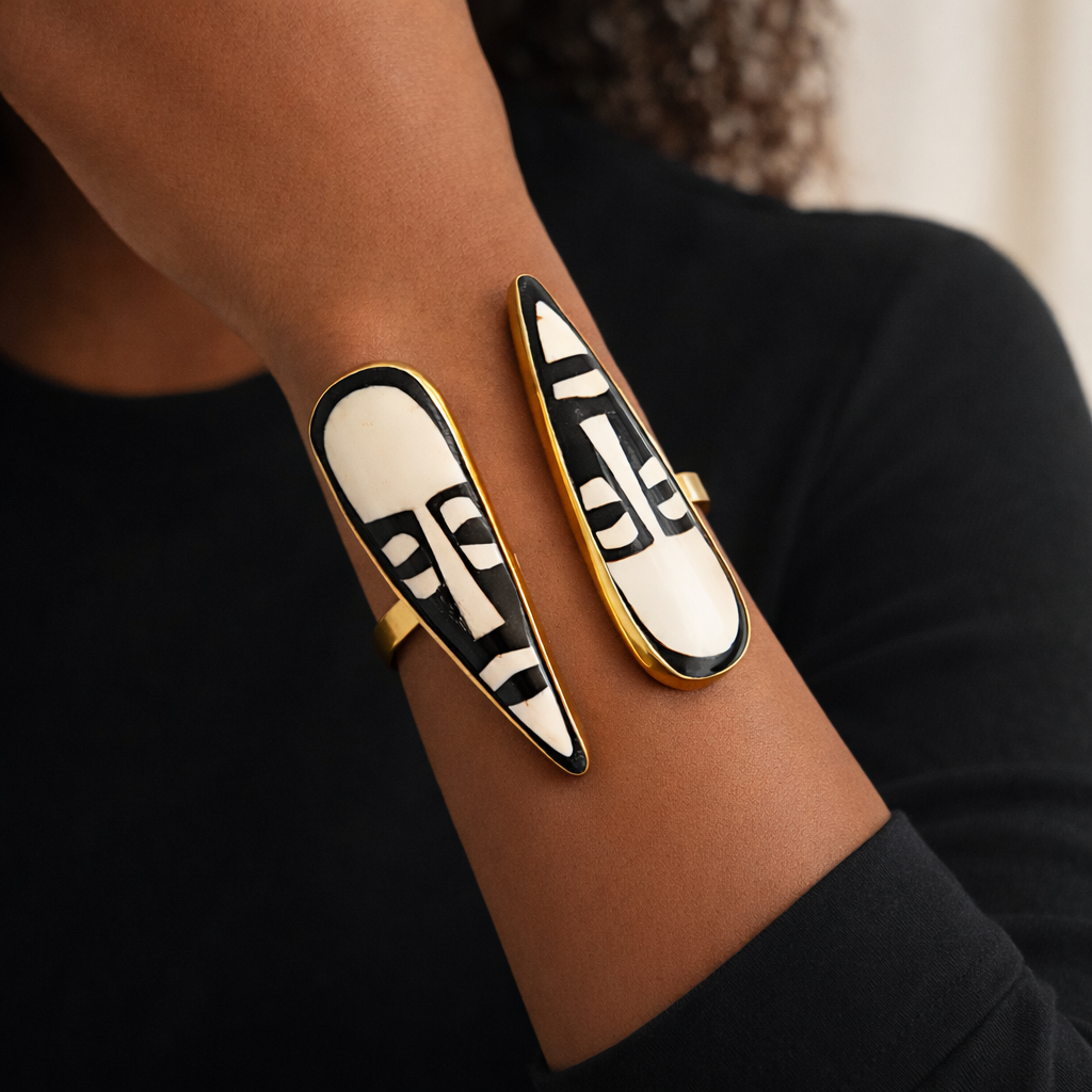 Bracelet masque africain ethnique bijoux 
