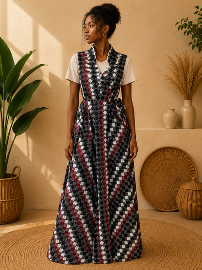 Robe portefeuille « Naya » – Wax 100 % coton