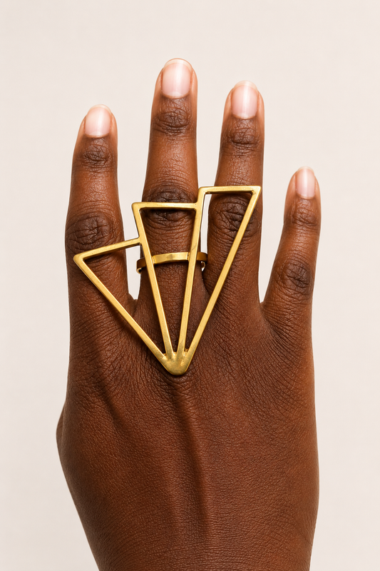 Bague Géométrique Dorée – Maison Mousso