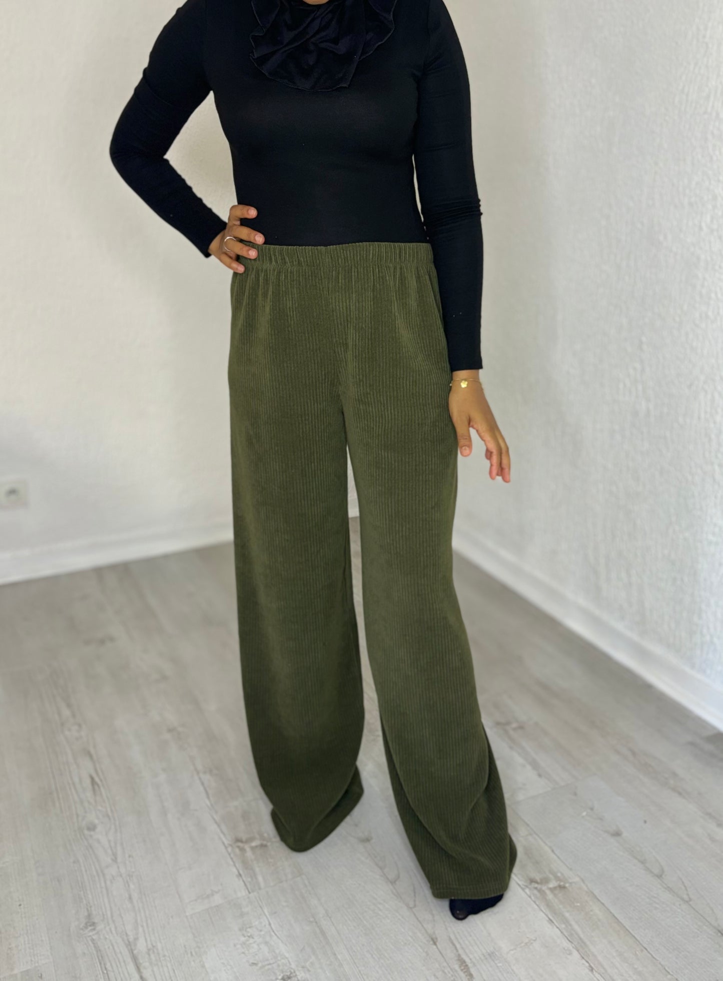 Pantalon oversize en velours côtelé