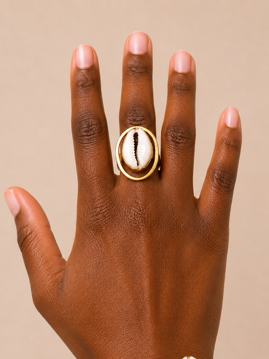 Bague Cauri Liya – Héritage d’Or