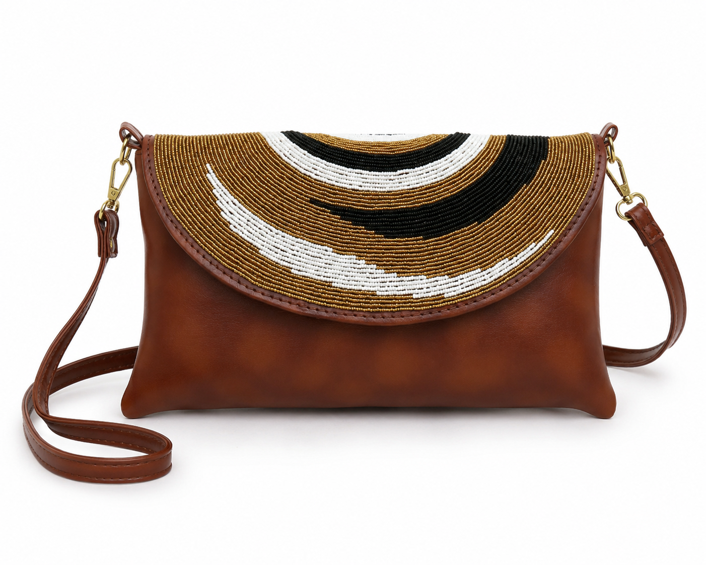Pochette Nisaï – sac masaï en perles brodées à la main et simili cuir de qualité | Maison Mousso