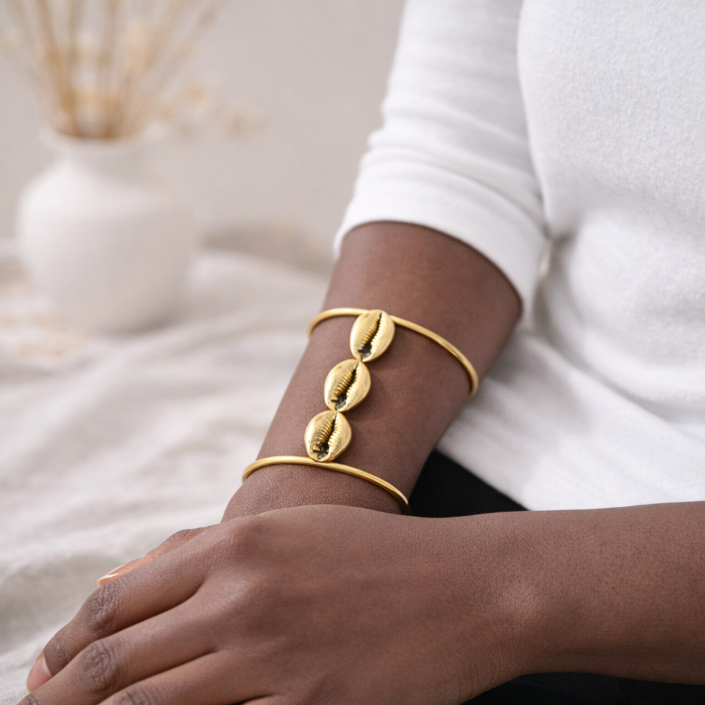Manchettes Nafi - Bracelet aux cauris