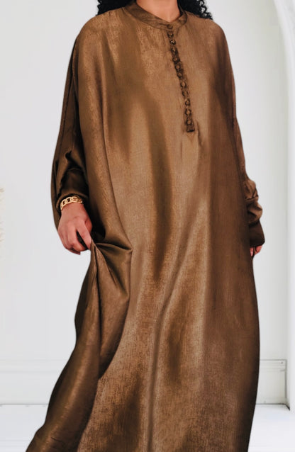 Abaya « Zarah » et ses boutons recouverts