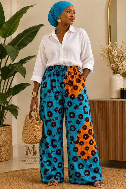 Pantalon Palazzo en Wax – Édition Limitée