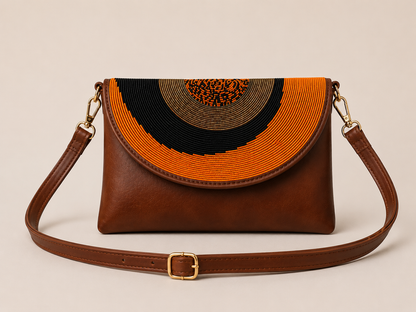 Pochette Nisaï – sac masaï en perles brodées à la main et simili cuir de qualité | Maison Mousso