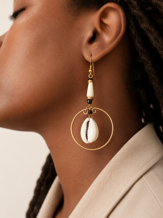 Boucles d’oreilles Alina – Cauri & Cercle d’Or