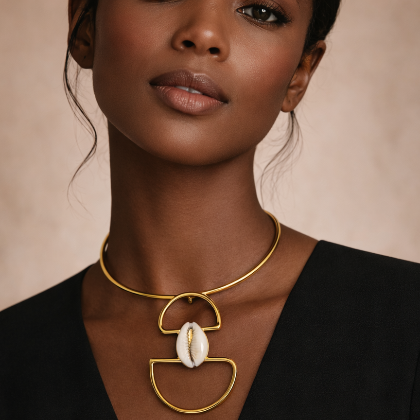 Ras de cou Naya – Cauri & Bronze