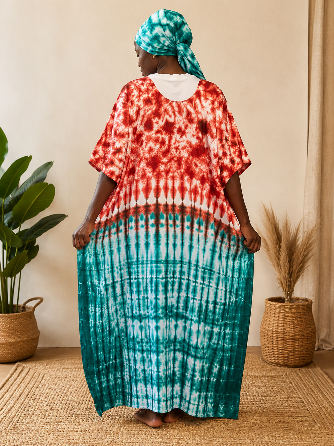 Robe d’intérieur Batik avec foulard