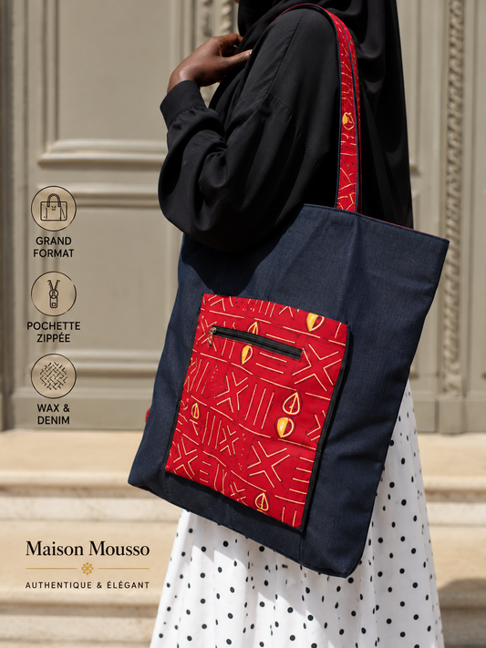Pochette/tote bag Amaliya en wax 2 en 1