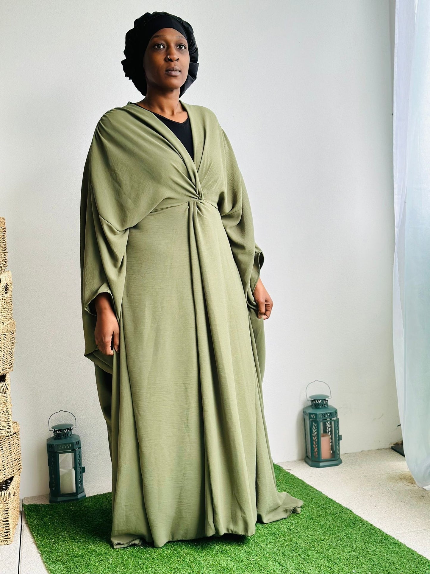 Robe longue « HADJA »  effet cape
