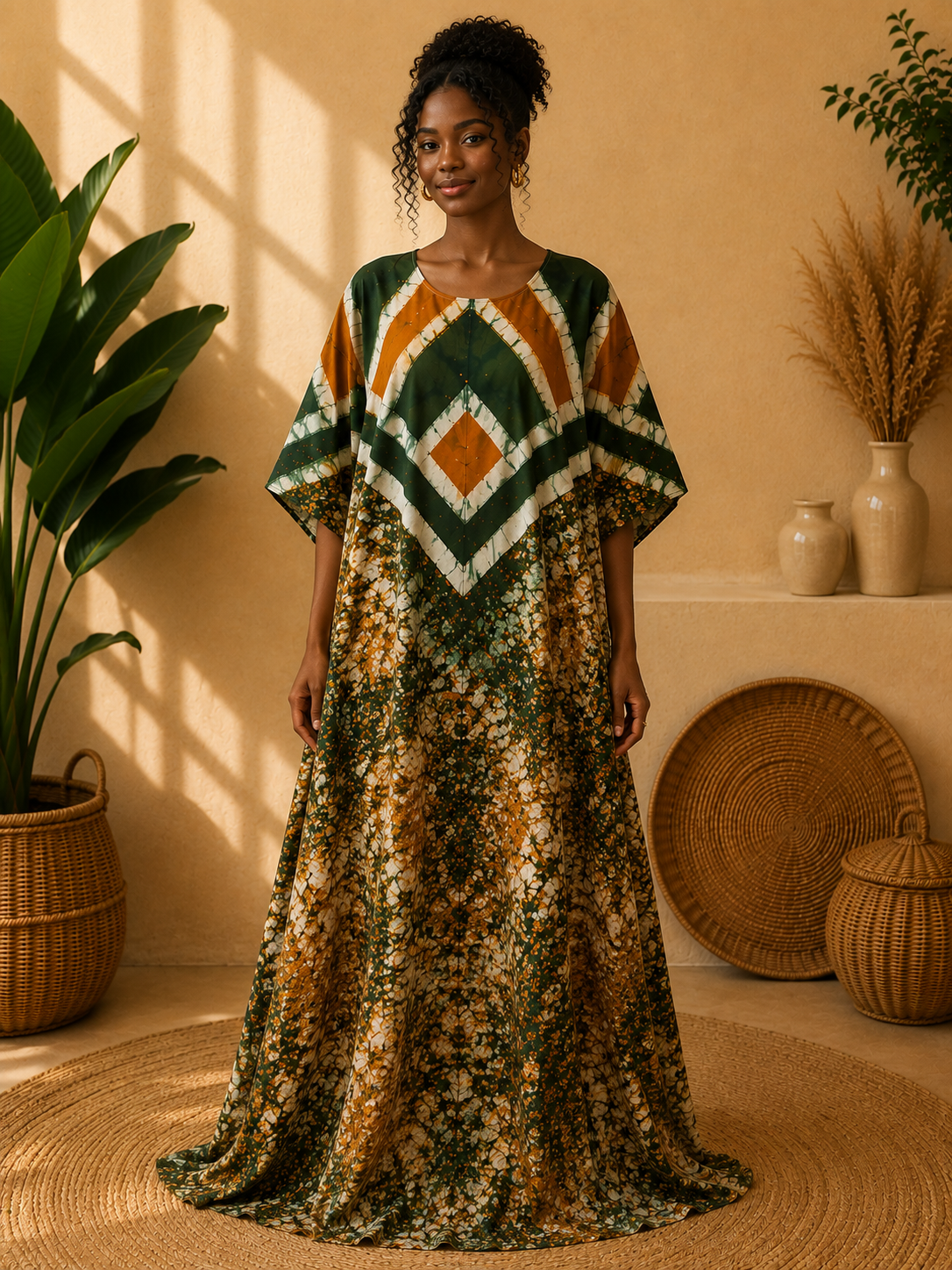 Robe longue Batik – 100 % coton