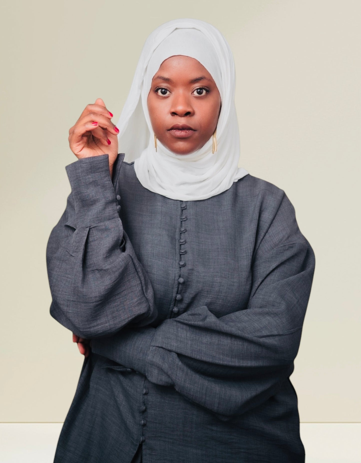 Ensemble « Amalya » jupe et haut à boutons recouverts