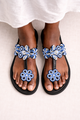 Sandales Azura – Perles Artisanales Bleu & Blanc | Taille 40
