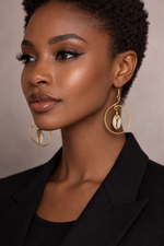 Boucle d'oreille cauri - ethnique africaine 