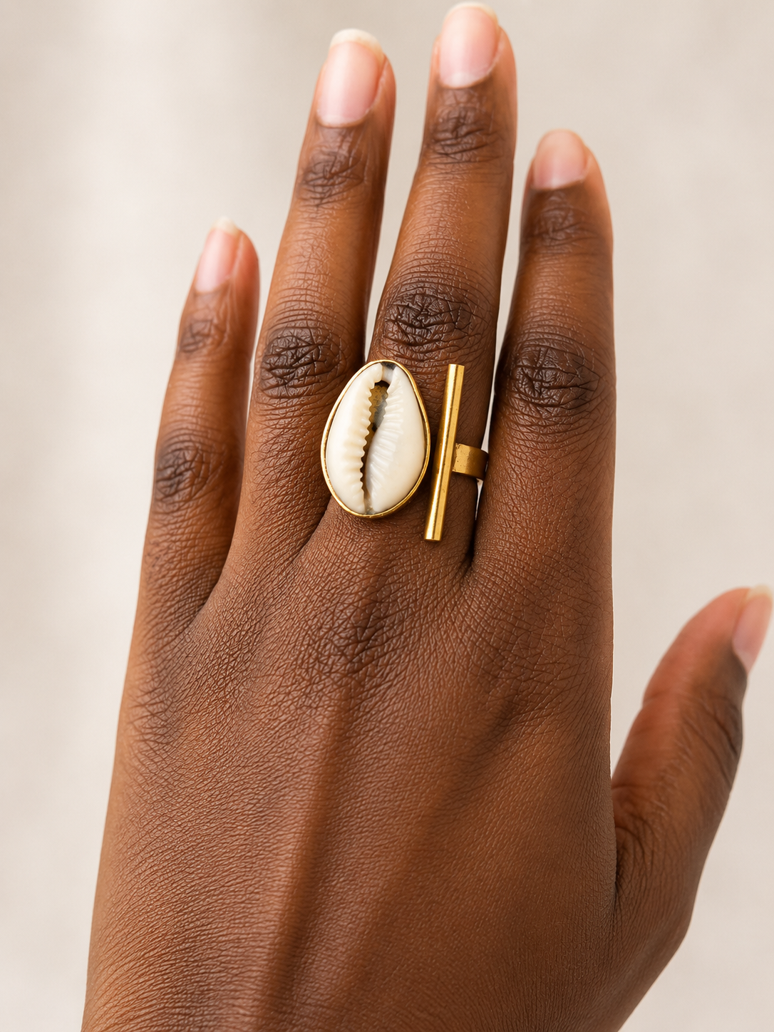 Bague Cauri Ayana – Harmonie Ancestrale