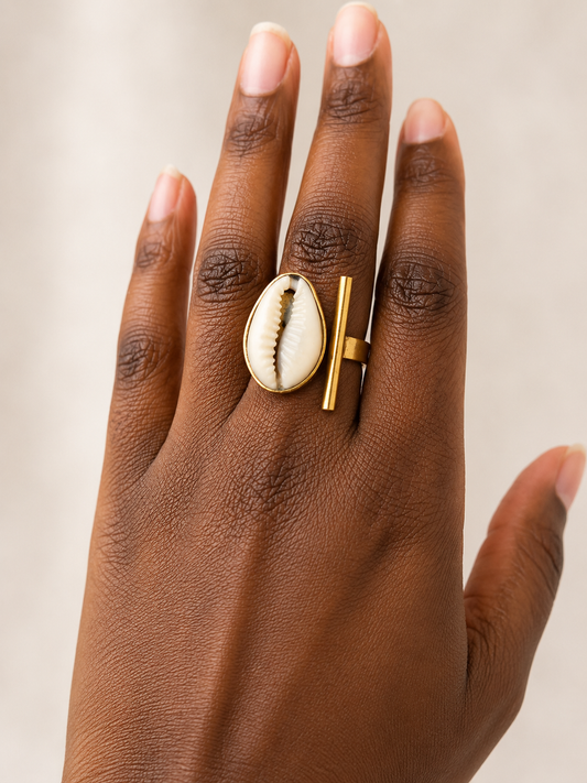 Bague Cauri Ayana – Harmonie Ancestrale