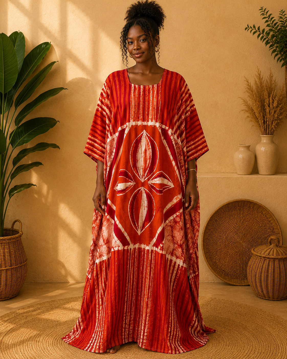 Robe longue Batik – 100 % coton