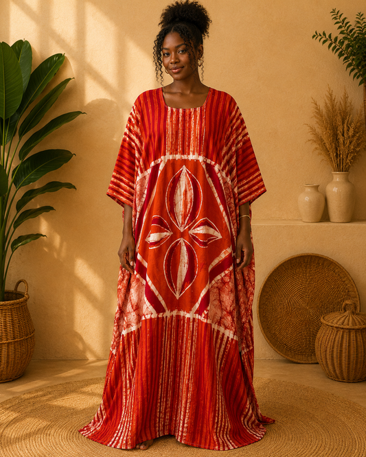 Robe longue Batik – 100 % coton