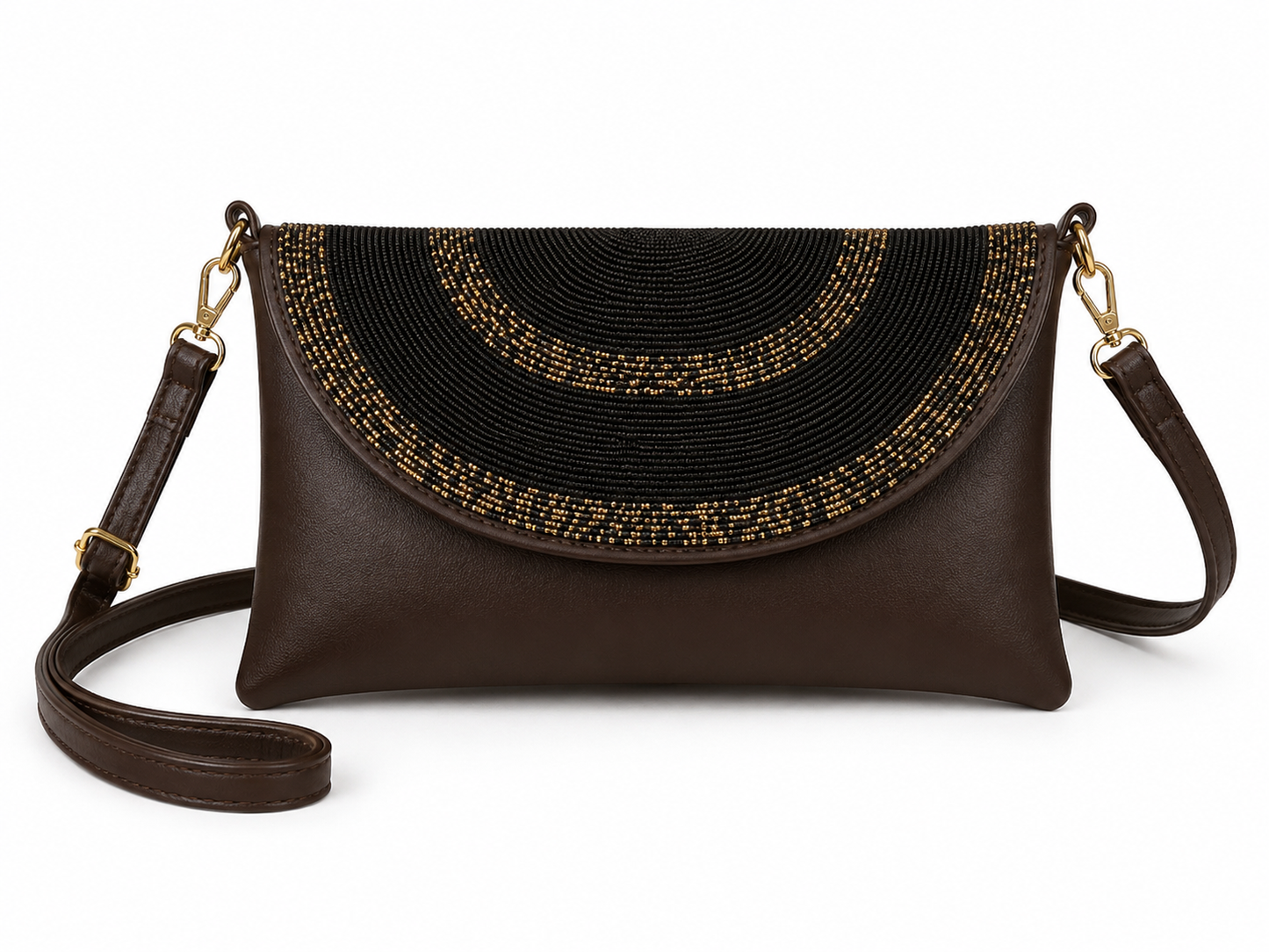 Pochette Nisaï – sac masaï en perles brodées à la main et simili cuir de qualité | Maison Mousso