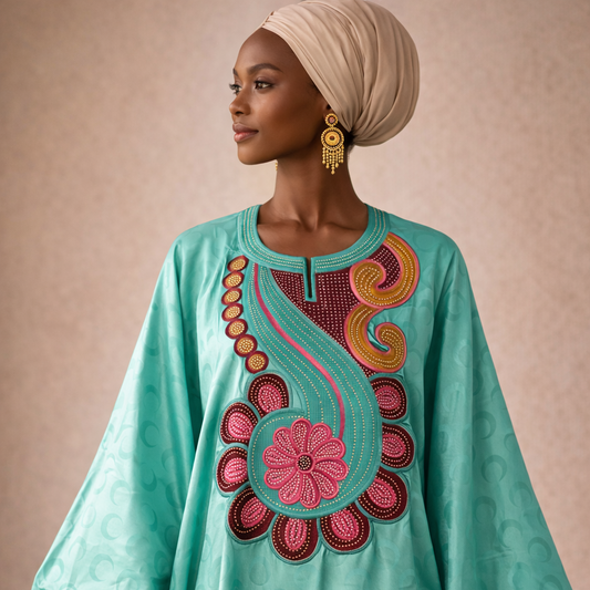 Robe Traditionnelle Émeraude – Élégance Culturelle