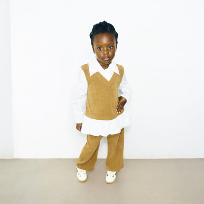 Ensemble Sira kids en velours côtelé et coton oversize fille de 4 ans à 14 ans