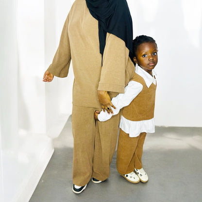 Ensemble Sira kids en velours côtelé et coton oversize fille de 4 ans à 14 ans