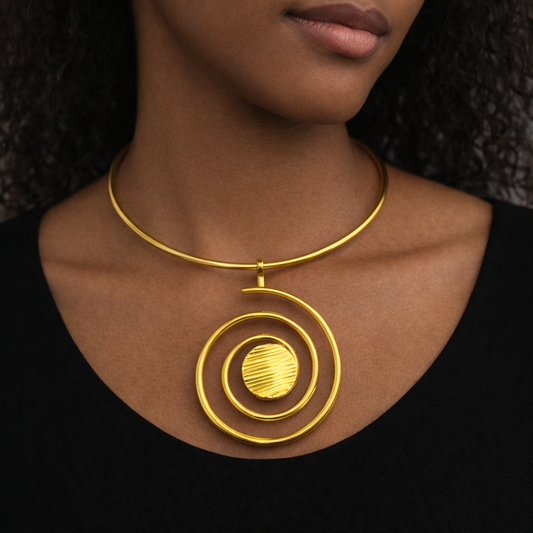 Ras de cou Zahra – Collier Spirale Contemporaine