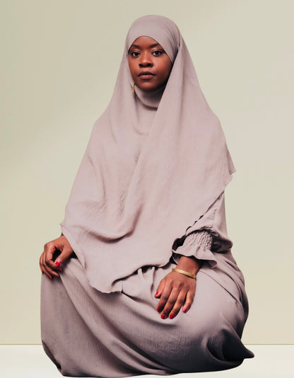 Ensemble robe papillon et khimar deux volants