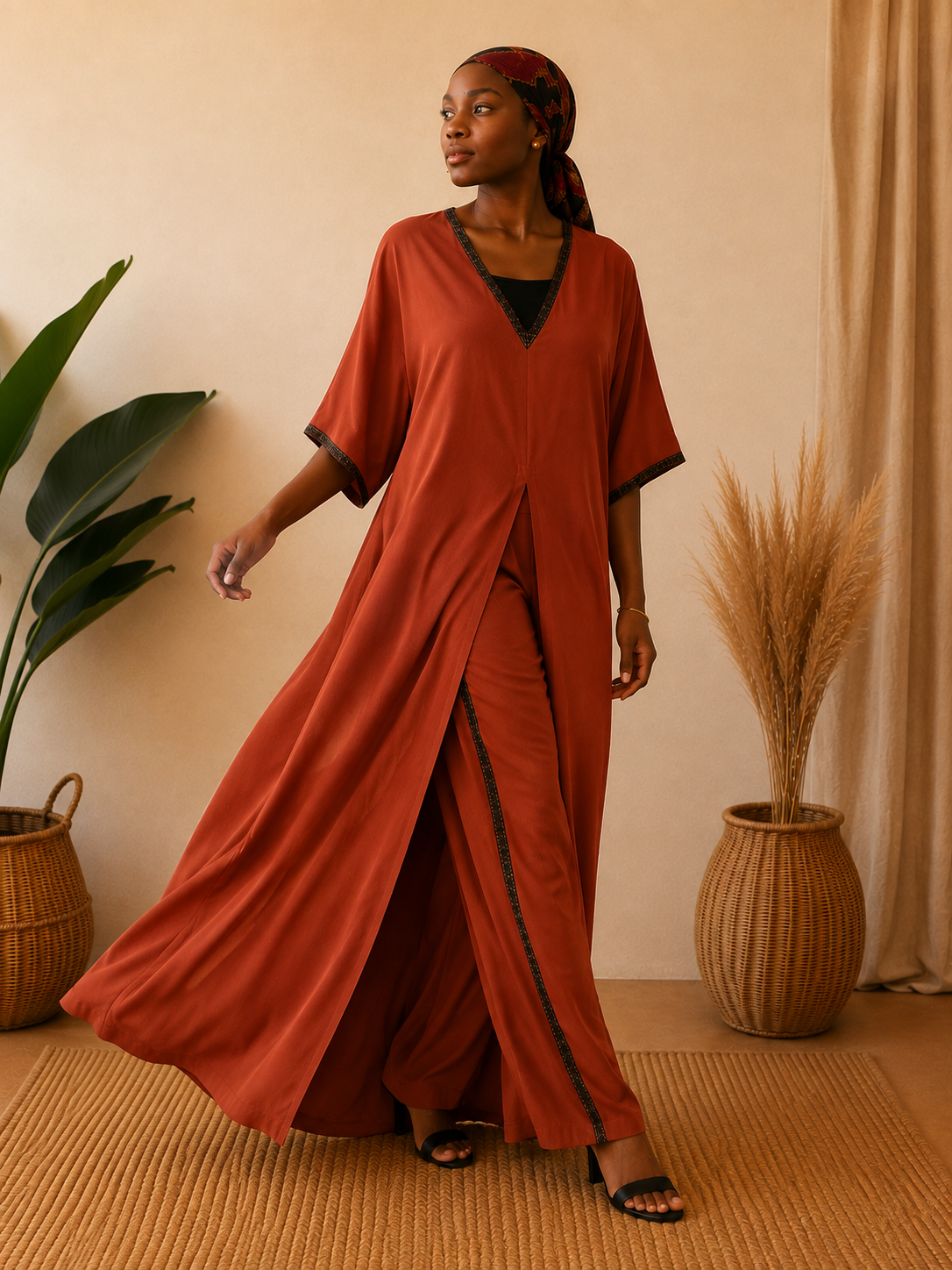 Ensemble Kaftan Amaya – Terracotta