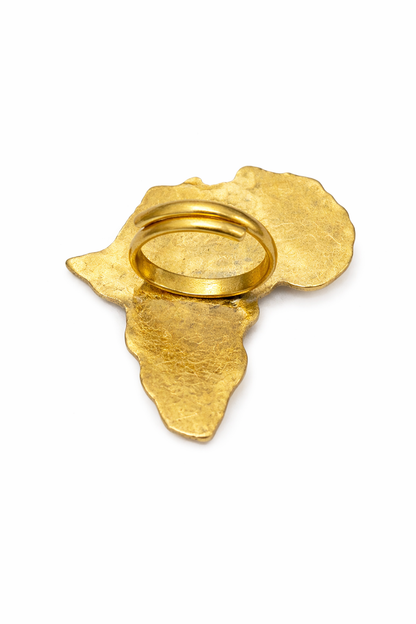 Bague Afrika – carte d’Afrique & Cauri