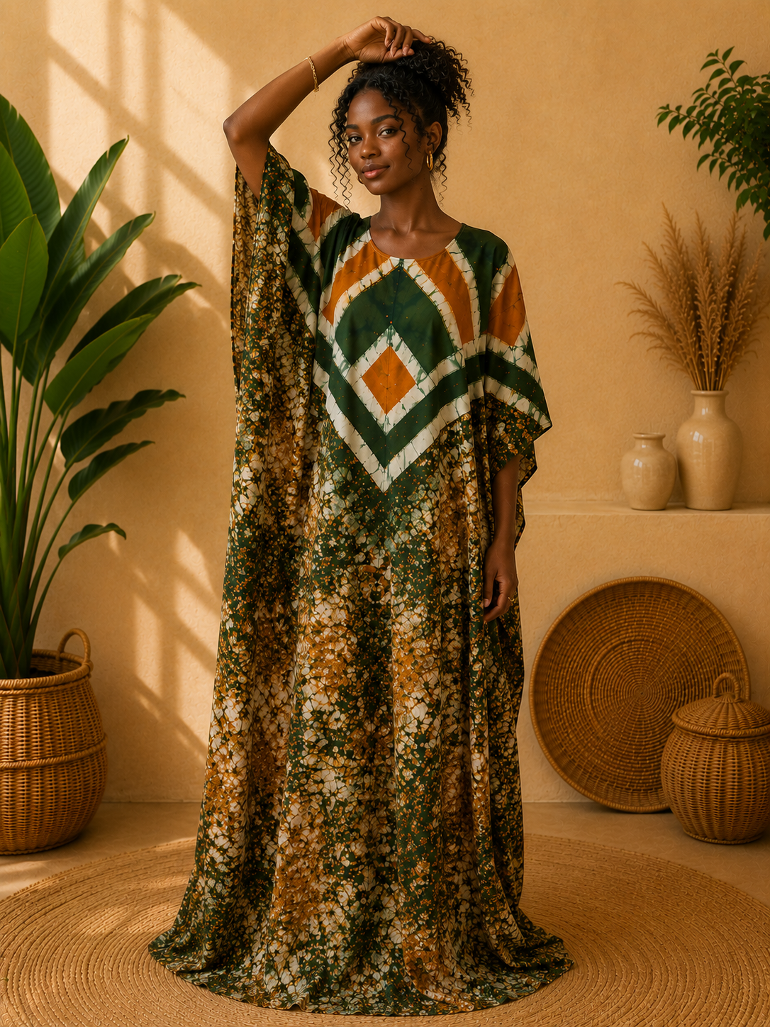 Robe longue Batik – 100 % coton