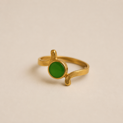 Bague Oasis – Pierre Verte & Bronze Doré