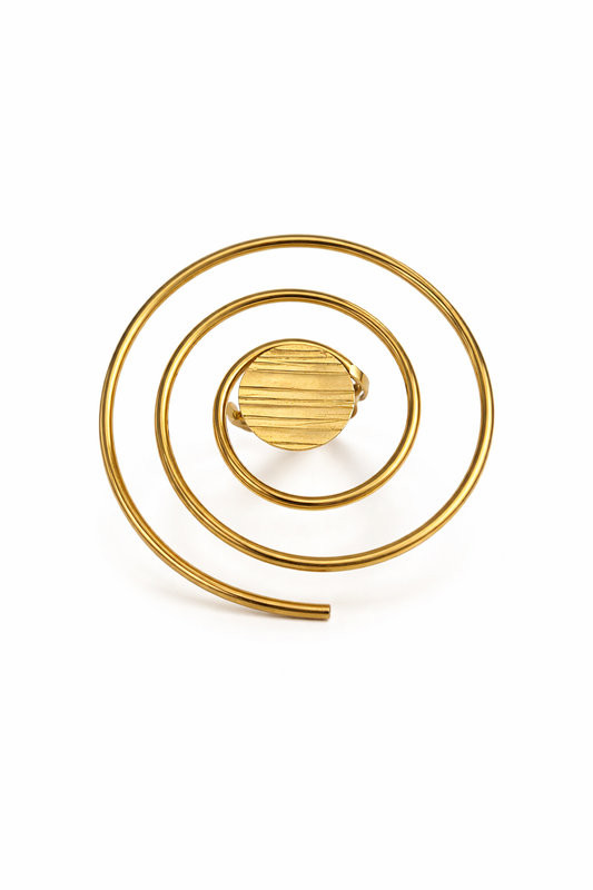 Bague Zahra – spirale en Bronze contemporaine